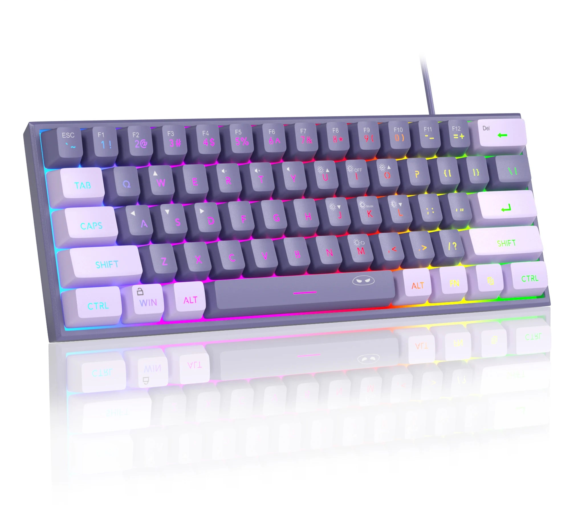 MageGee Mini 60% Gaming Keyboard, RGB Backlit 61-Key Ultra-Compact Keyboard, TS91 Ergonomic Waterproof