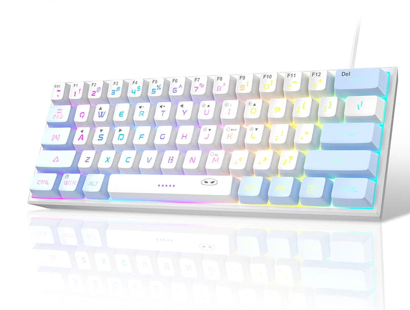 MageGee Mini 60% Gaming Keyboard, RGB Backlit 61-Key Ultra-Compact Keyboard, TS91 Ergonomic Waterproof