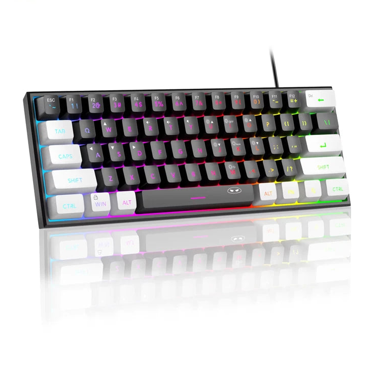 MageGee Mini 60% Gaming Keyboard, RGB Backlit 61-Key Ultra-Compact Keyboard, TS91 Ergonomic Waterproof