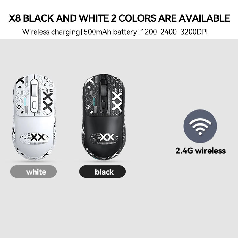 Warvank X8 Wireless Gaming Mouse 500mAh TYPE-C Rechargeable Mouse Suitable for Laptop Desktop Computers
