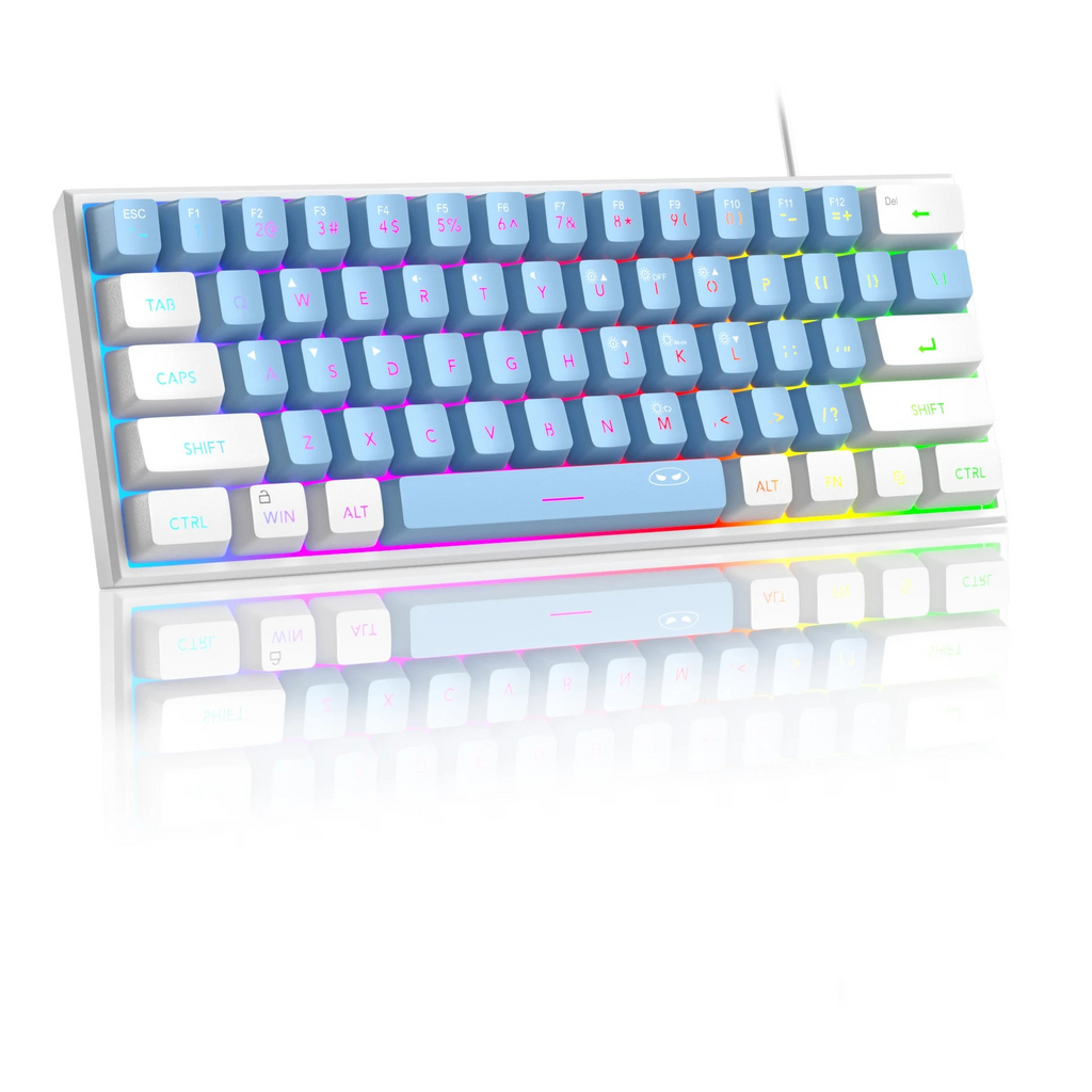 MageGee Mini 60% Gaming Keyboard, RGB Backlit 61 Key Ultra-Compact Keyboard, TS91 Ergonomic Waterproof