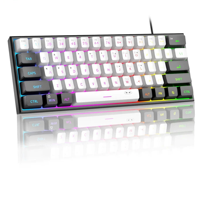 MageGee Mini 60% Gaming Keyboard, RGB Backlit 61-Key Ultra-Compact Keyboard, TS91 Ergonomic Waterproof