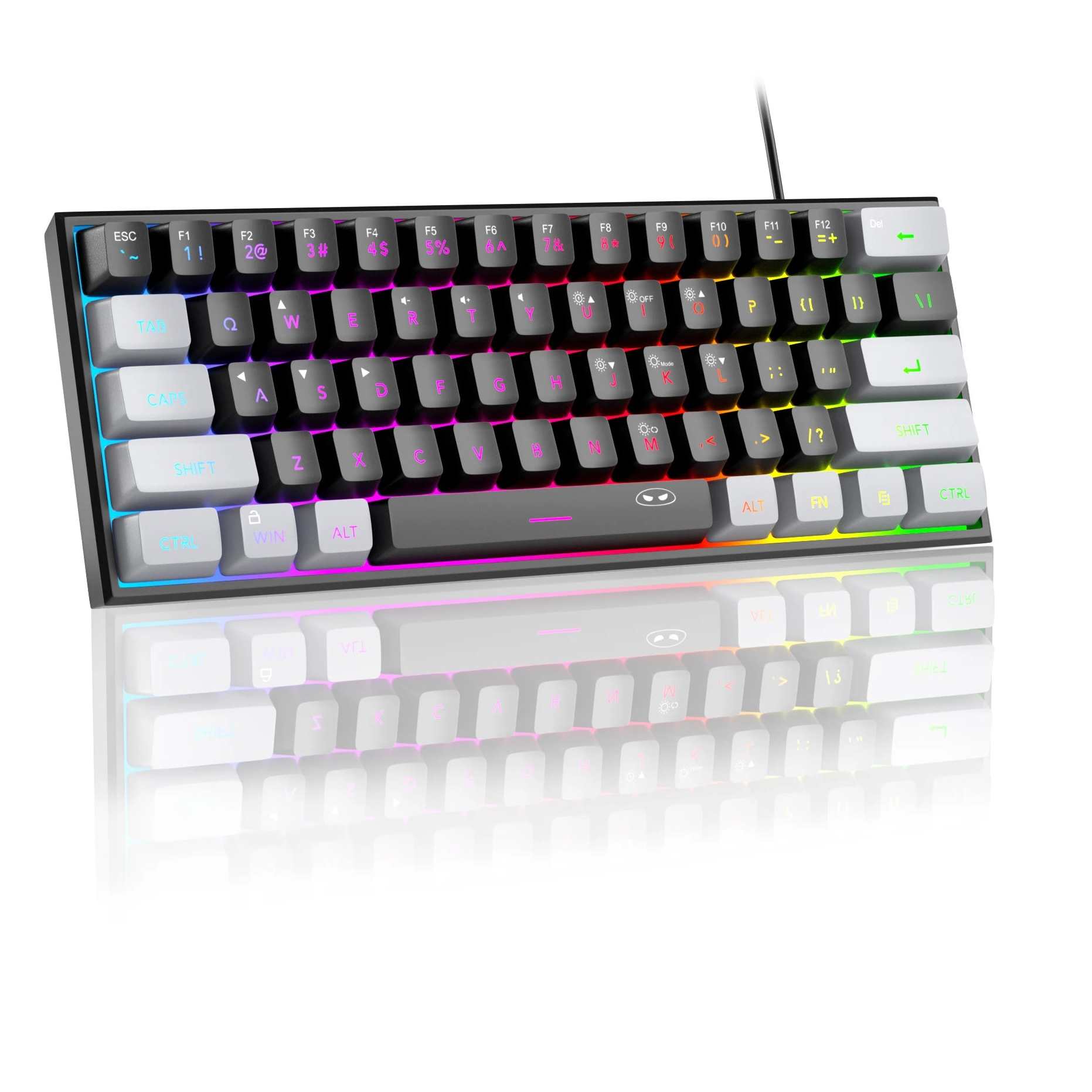 MageGee Mini 60% Gaming Keyboard, RGB Backlit 61-Key Ultra-Compact Keyboard, TS91 Ergonomic Waterproof