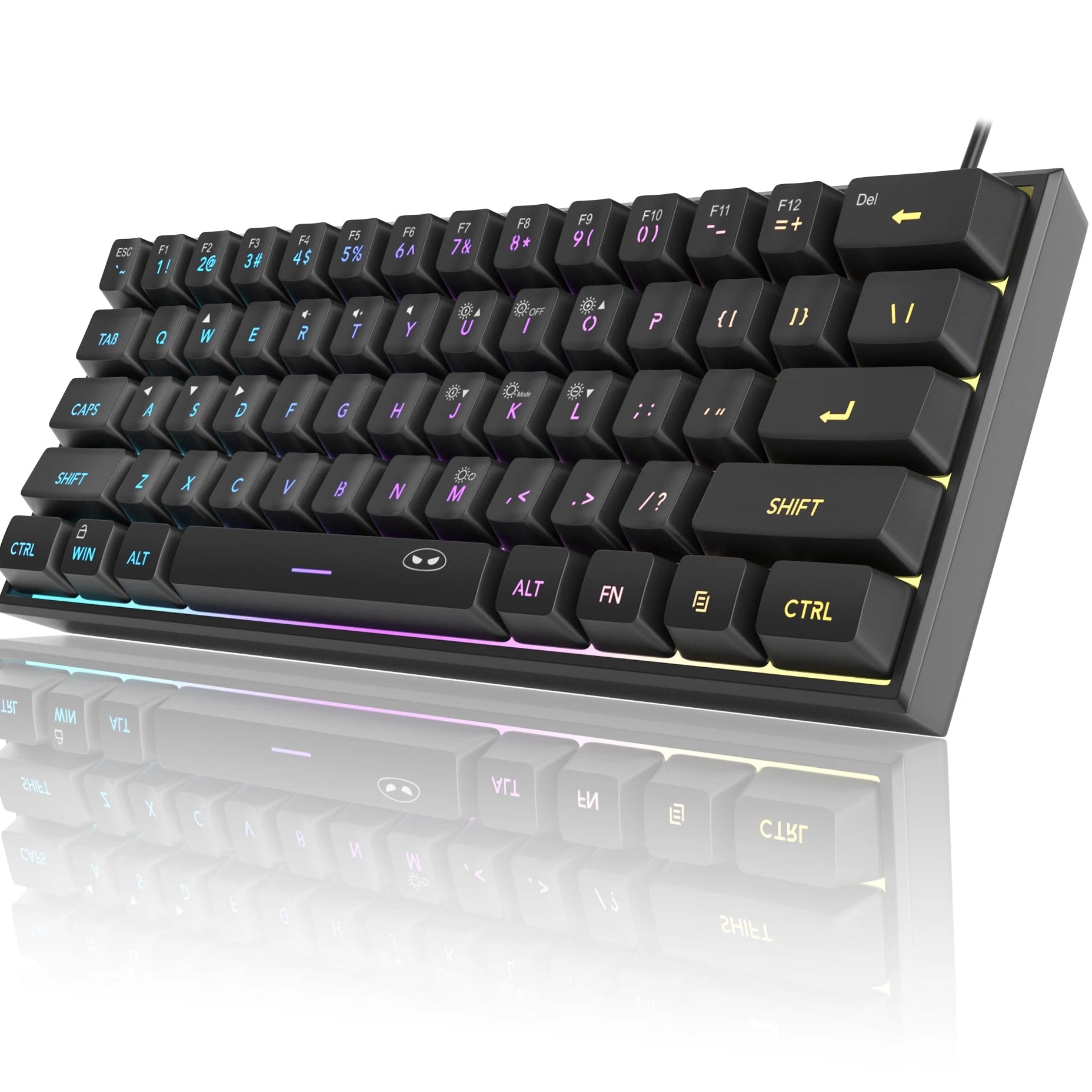 MageGee Mini 60% Gaming Keyboard, RGB Backlit 61-Key Ultra-Compact Keyboard, TS91 Ergonomic Waterproof
